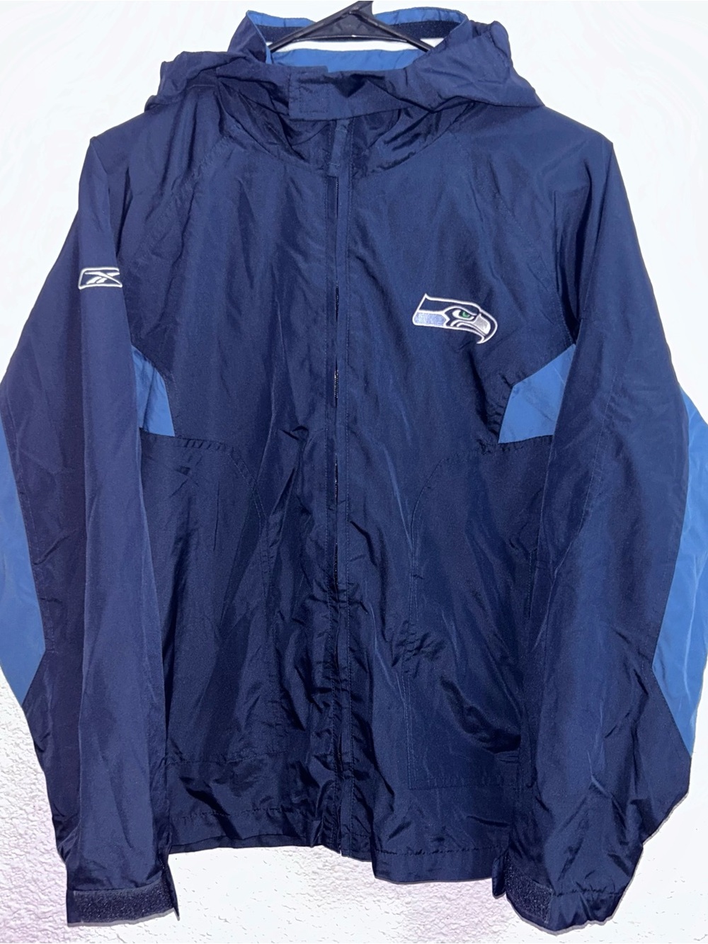 Reebok Navy and Light Blue Seattle Seahawks Kids Rain Jacket